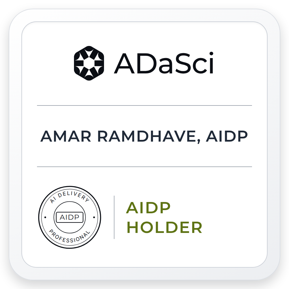 Amar Ramdhave AIDP holder badge