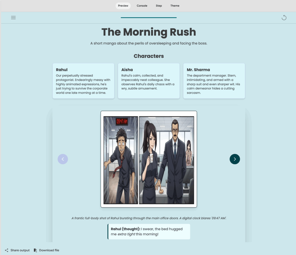 The final output of the workflow