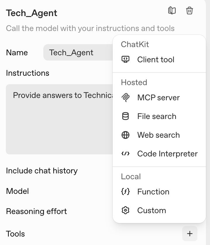 Configuring instructions and model